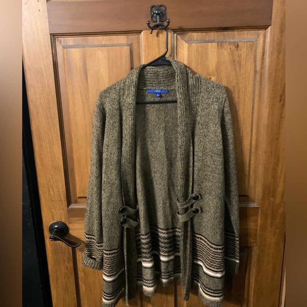 Apt. 9 Women's Brown Cardigan with Stripes